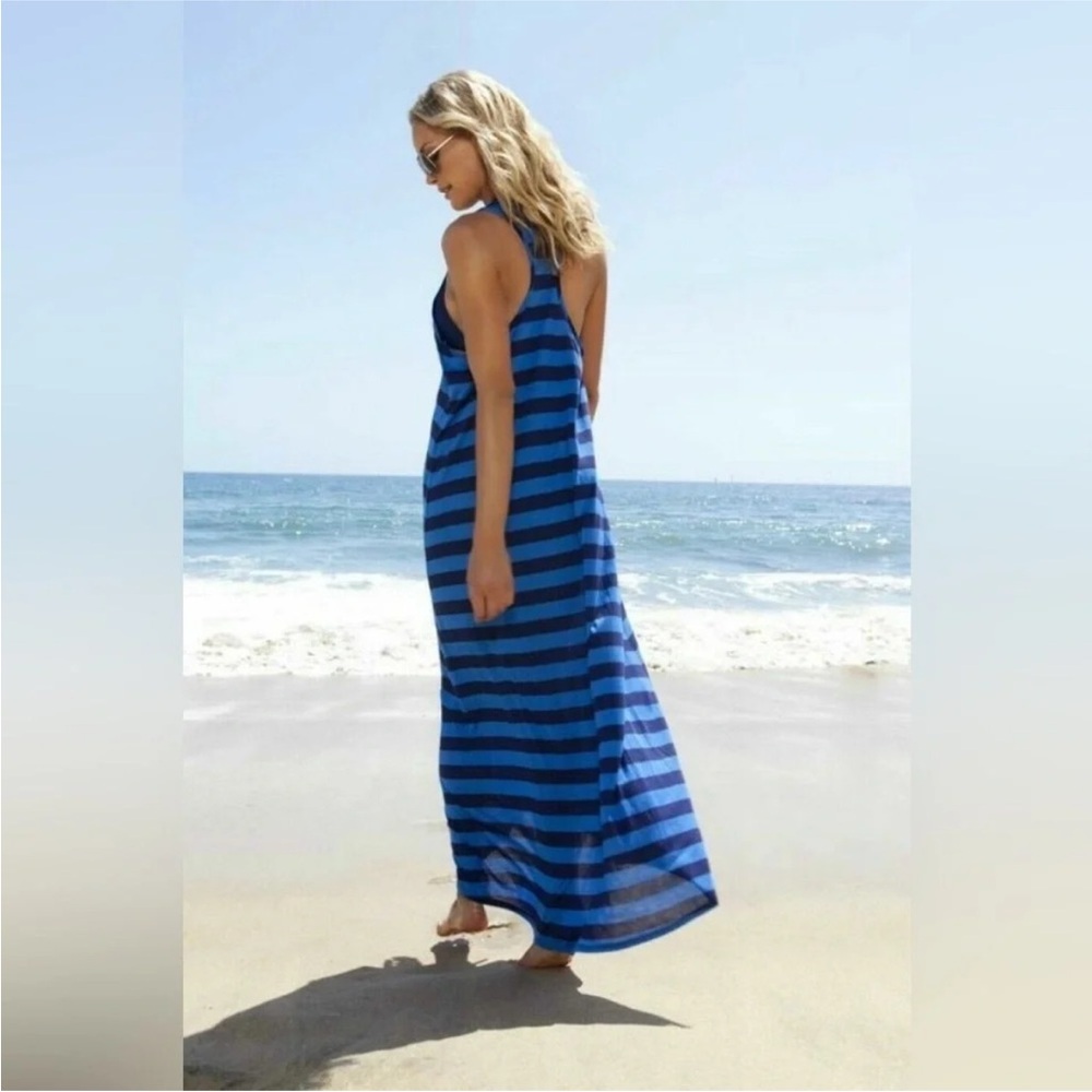 Blue Striped Maxi Dress